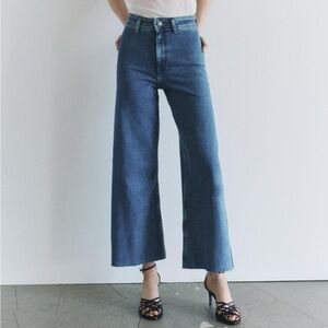 Zara marine straight high waist wide leg jeans
